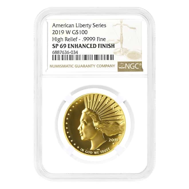 2019-W 1 oz $100 American Liberty Enhanced Unc Gold Coin NGC SP 69