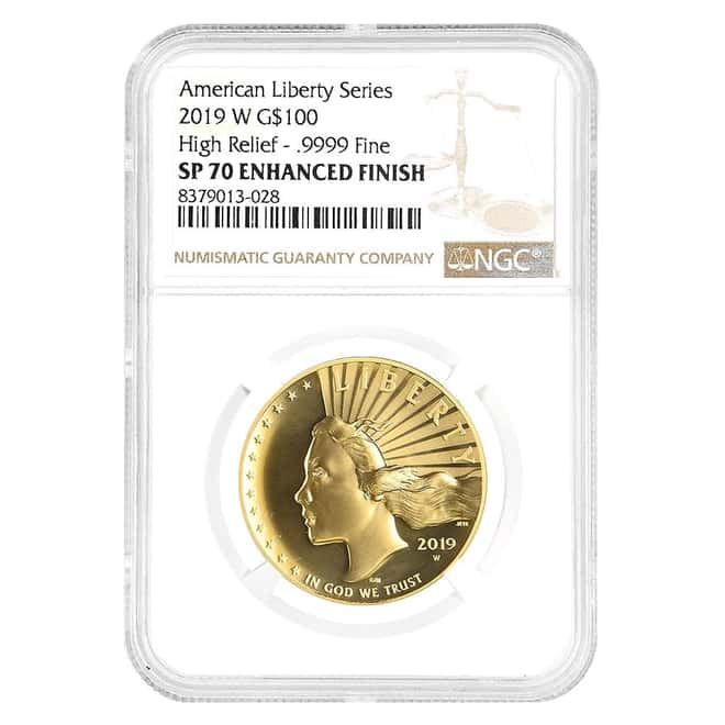 2019-W 1 oz $100 American Liberty Enhanced Unc Gold Coin NGC SP 70