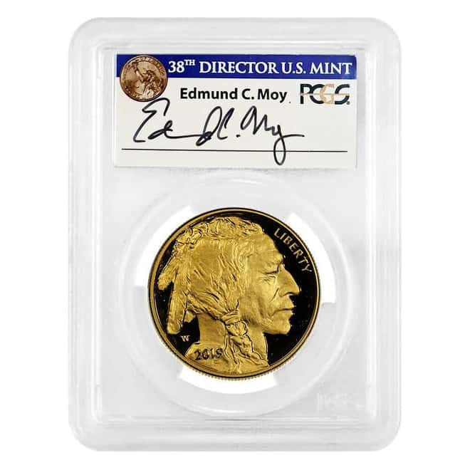 2019-W 1 oz $50 Proof Gold American Buffalo PCGS PF 70 FDOI (Edmund C. Moy)