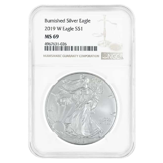 2019-W 1 oz Burnished Silver American Eagle NGC MS 69
