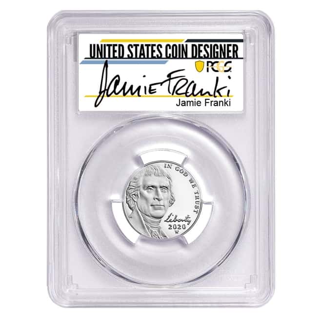 2020-W Jefferson Nickel PCGS PF 70 FDOI Jamie Franki Sign (w/ 2020-S US Mint Proof 10-Coin Set)