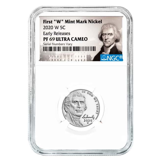 2020-W Jefferson Nickel NGC PF 69 ER Jefferson Label (w/ 2020-S US Mint Proof 10-Coin Set)