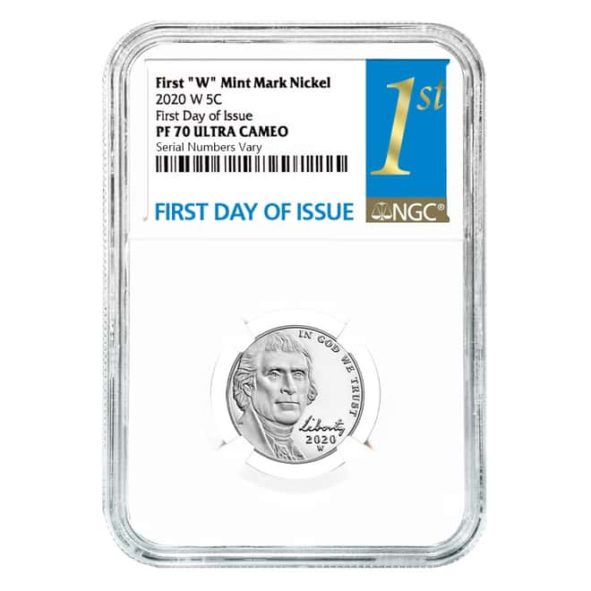 2020-W Jefferson Nickel NGC PF 70 FDOI (w/ 2020-S US Mint Proof 10-Coin Set)