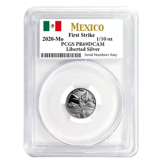 2020 1/10 oz Mexican Proof Silver Libertad Coin PCGS PF 69 FS