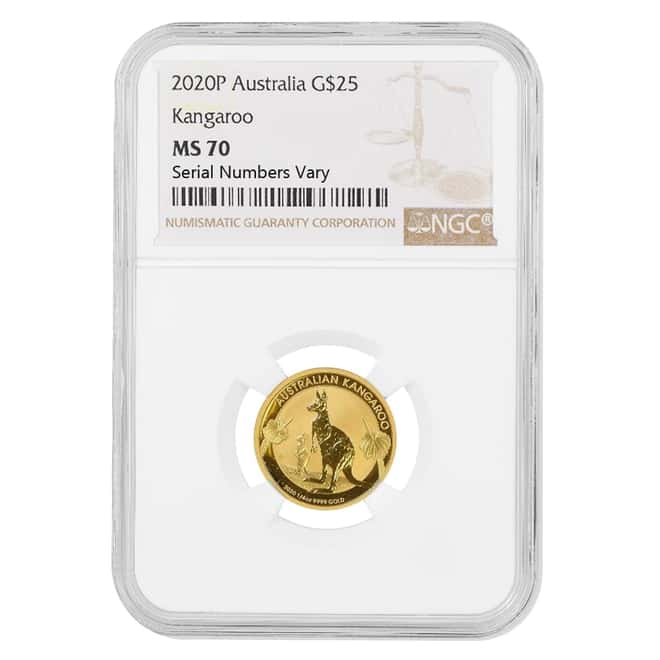 2020 1/4 oz Australian Gold Kangaroo Perth Mint NGC MS 70