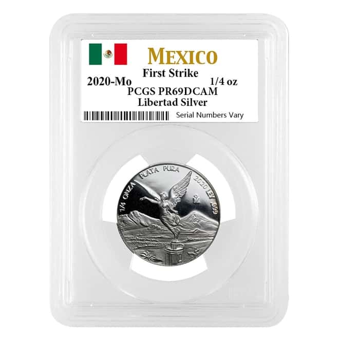 2020 1/4 oz Mexican Proof Silver Libertad Coin PCGS PF 69 FS
