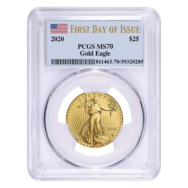 2020 1/2 oz $25 Gold American Eagle PCGS MS 70 FDOI