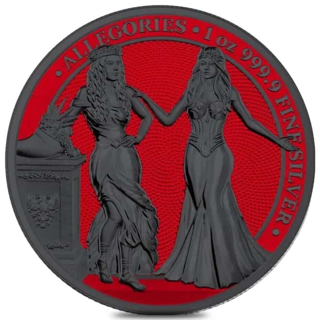 2020 1 oz Italia & Germania The Allegories Space Red Silver Coin