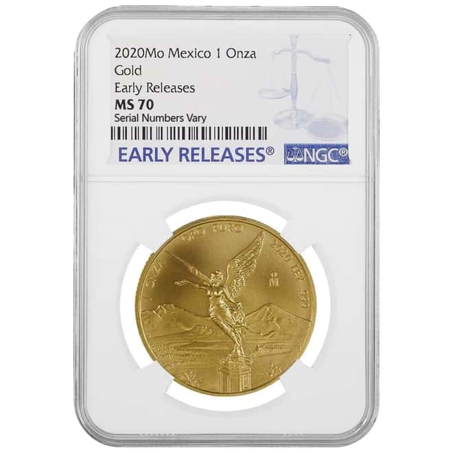 2020 1 oz Mexican Gold Libertad Coin NGC MS 70 ER