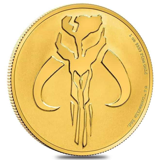 2020 Niue 1 oz Star Wars The Mandalorian Mythosaur Gold Coin BU