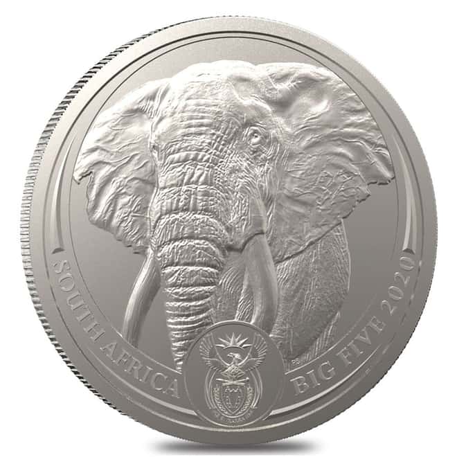2020 South Africa 1 oz Platinum Big Five Elephant Coin BU