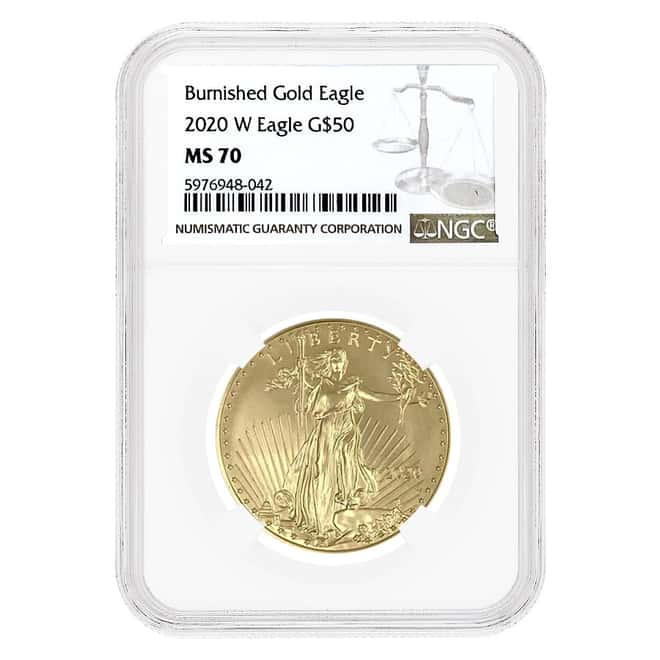 2020-W 1 oz $50 Burnished Gold American Eagle NGC MS 70