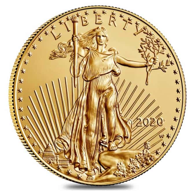 2020-W 1 oz $50 Burnished Gold American Eagle (w/Box & COA)