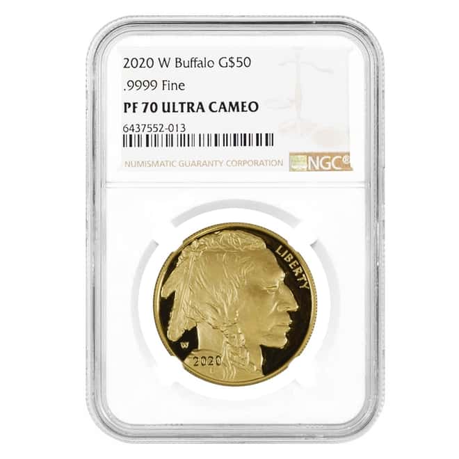 2020 W 1 oz $50 Proof Gold American Buffalo Coin NGC PF 70 UCAM