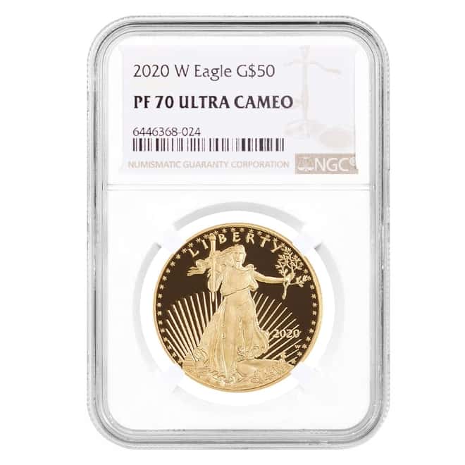 2020-W 1 oz $50 Proof Gold American Eagle NGC PF 70 UCAM