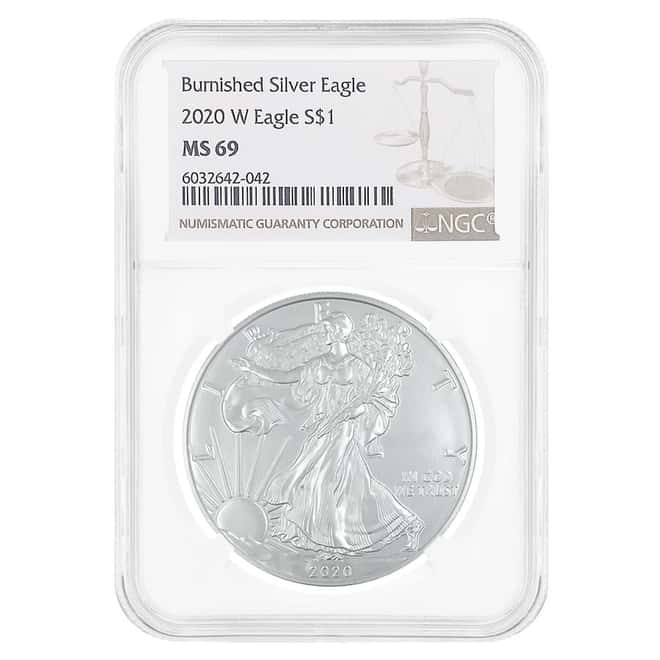 2020-W 1 oz Burnished Silver American Eagle NGC MS 69