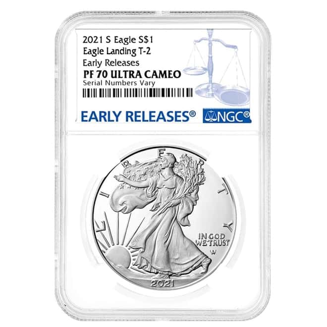 2021-S 1 oz Proof Silver American Eagle Type 2 NGC PF 70 ER