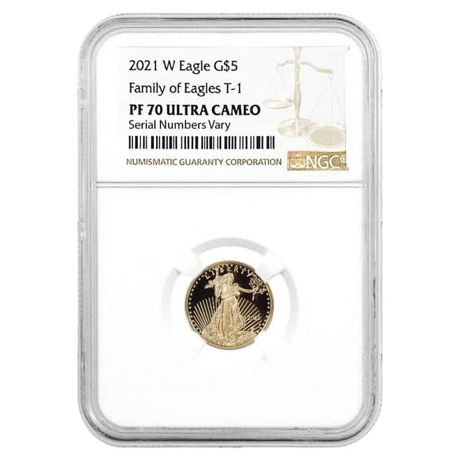 2021-W 1/10 oz $5 Proof Gold American Eagle NGC PF 70 UCAM