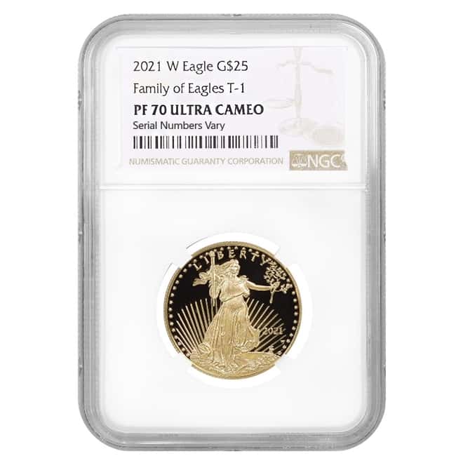 2021-W 1/2 oz $25 Proof Gold American Eagle NGC PF 70 UCAM