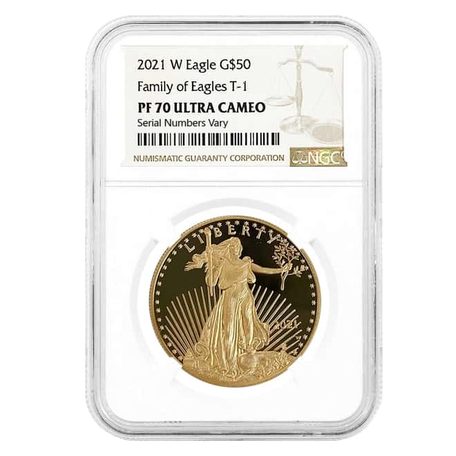 2021-W 1 oz $50 Proof Gold American Eagle NGC PF 70 UCAM