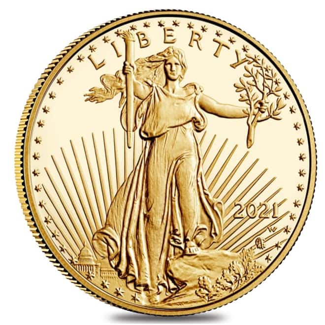 2021-W 1 oz $50 Proof Gold American Eagle Type 2 PCGS PF 70 FDOI DCAM