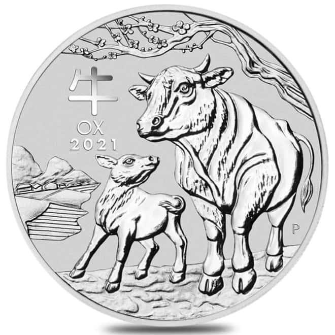 2021 10 Kilo Silver Lunar Year of The Ox BU Australian Perth Mint In Cap