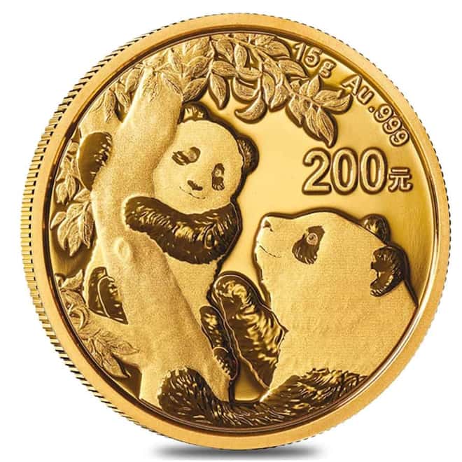 2021 15 gram Chinese Gold Panda 200 Yuan .999 Fine BU (Sealed)
