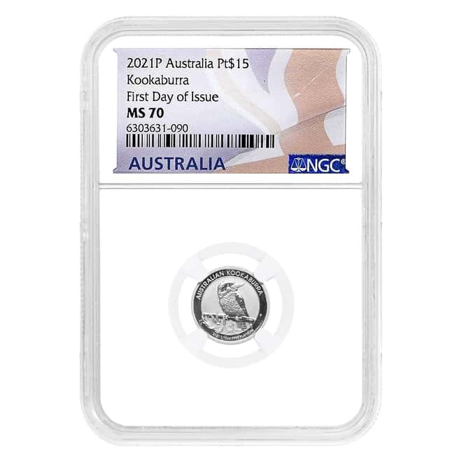 2021 1/10 oz Australian Platinum Kookaburra Perth Mint NGC MS 70 FDOI