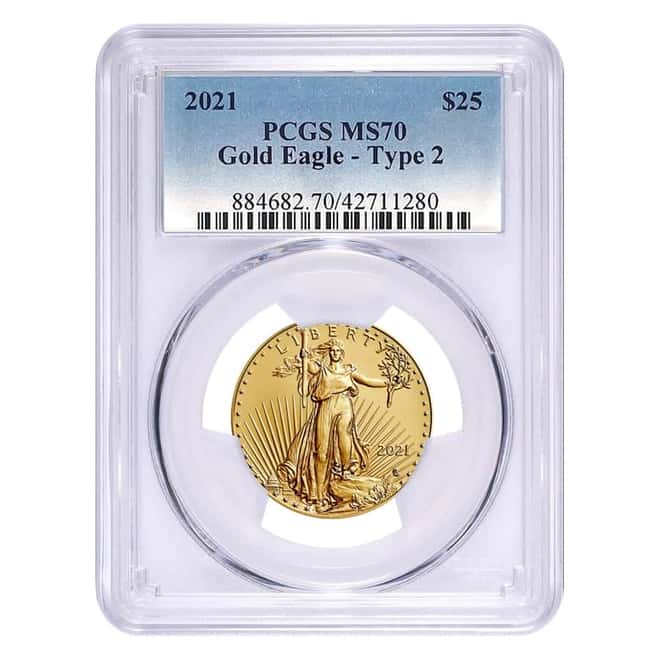 2021 1/2 oz Gold American Eagle Type 2 PCGS MS 70