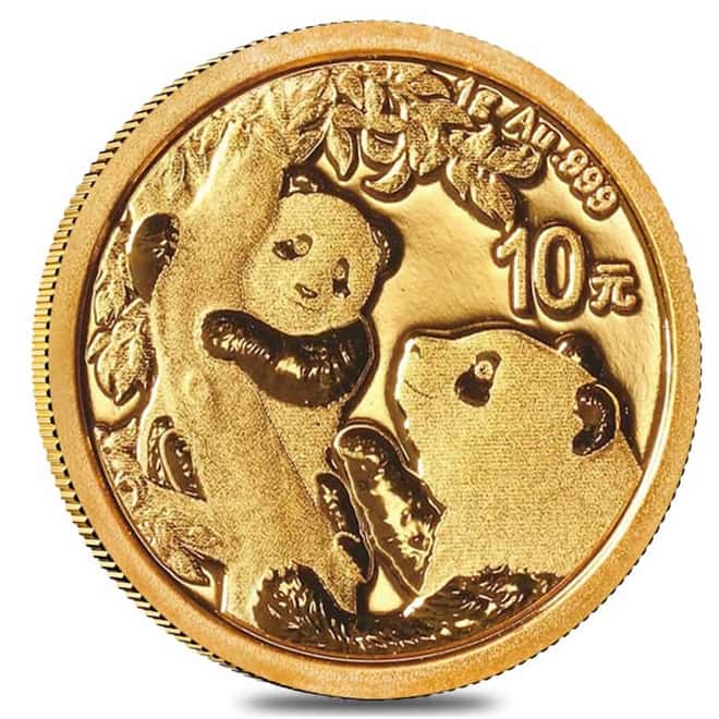 2021 1 gram Chinese Gold Panda 10 Yuan .999 Fine BU (Sealed)