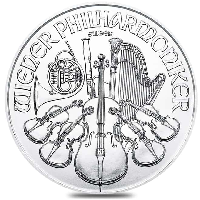 2021 1 oz Silver Austrian Vienna Philharmonic NGC MS 70