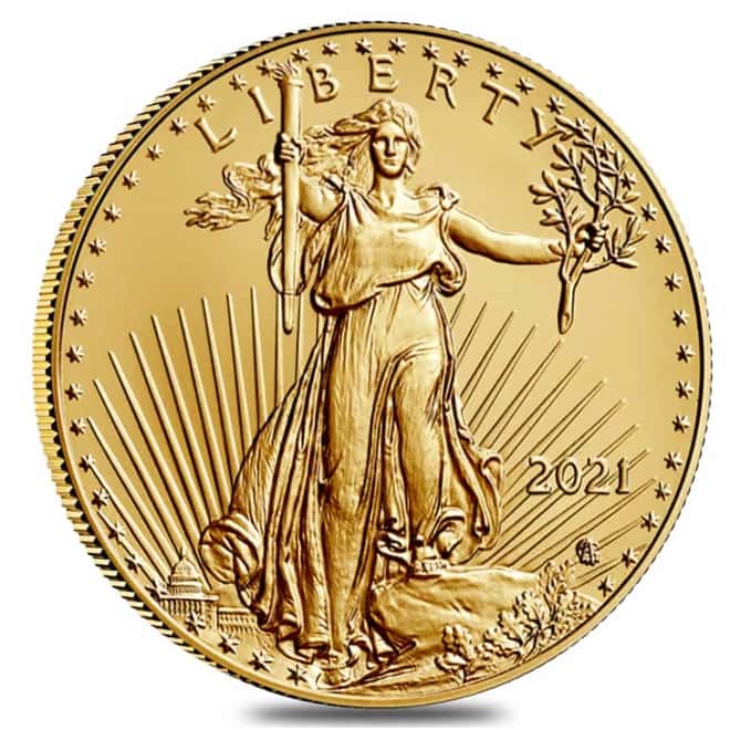 2021 1 oz Gold American Eagle Type 2 PCGS MS 69 First Strike
