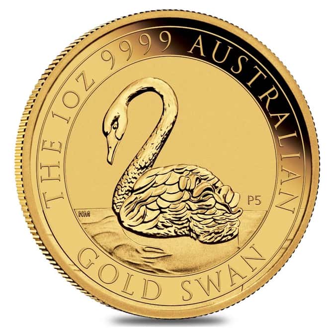 2021 1 oz Gold Australian Swan Perth Mint .9999 Fine BU In Cap
