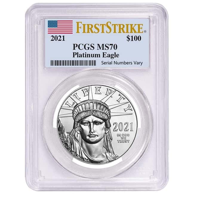 2021 1 oz Platinum American Eagle PCGS MS 70 First Strike