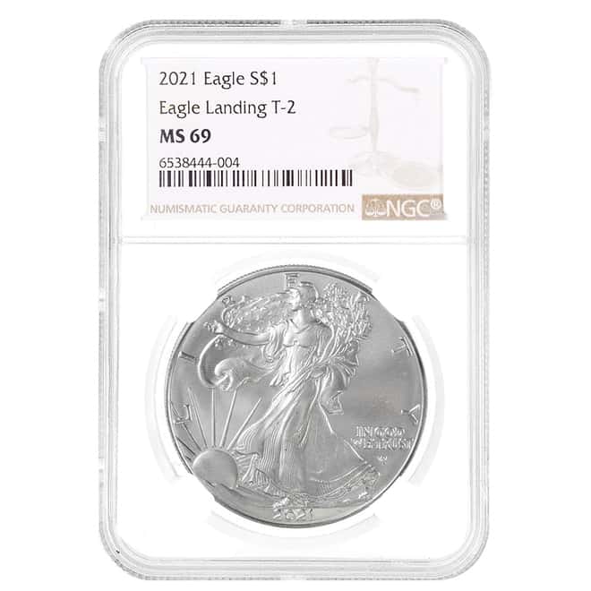 2021 1 oz Silver American Eagle Type 2 NGC MS 69