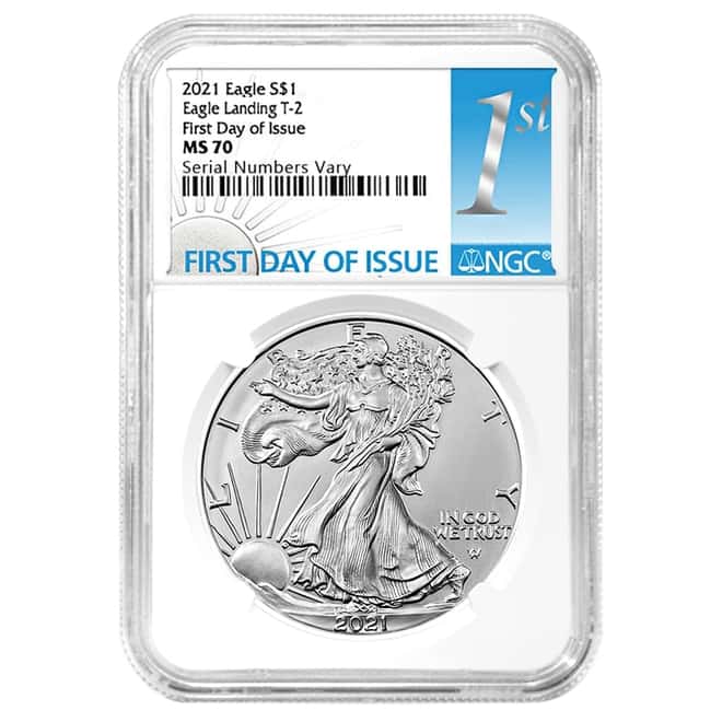 Lot of 20 - 2021 1 oz Silver American Eagle Type 2 NGC MS 70 FDOI