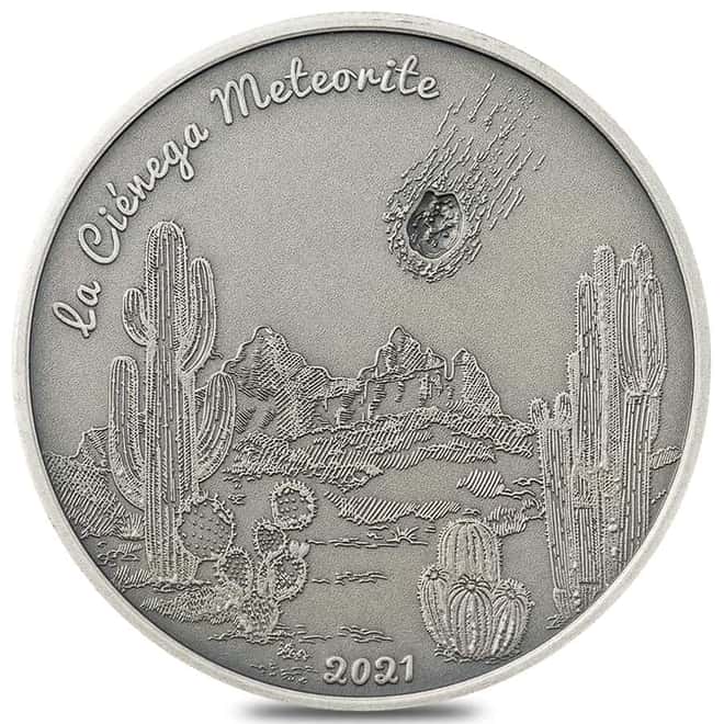 2021 1 oz Silver La Cienega Meteorite Coin Cook Islands .999 Fine (w/Box & COA)