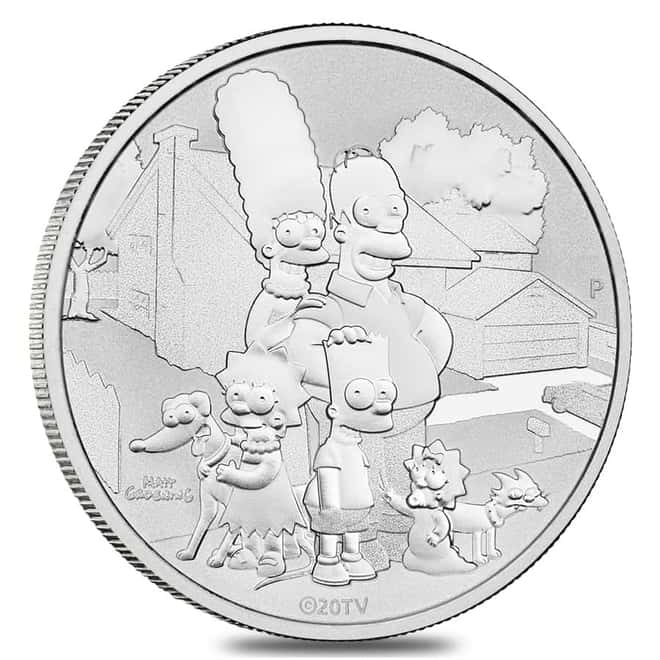Roll of 20 - 2021 1 oz Tuvalu The Simpson Family Silver Coin .9999 Fine BU In Cap
