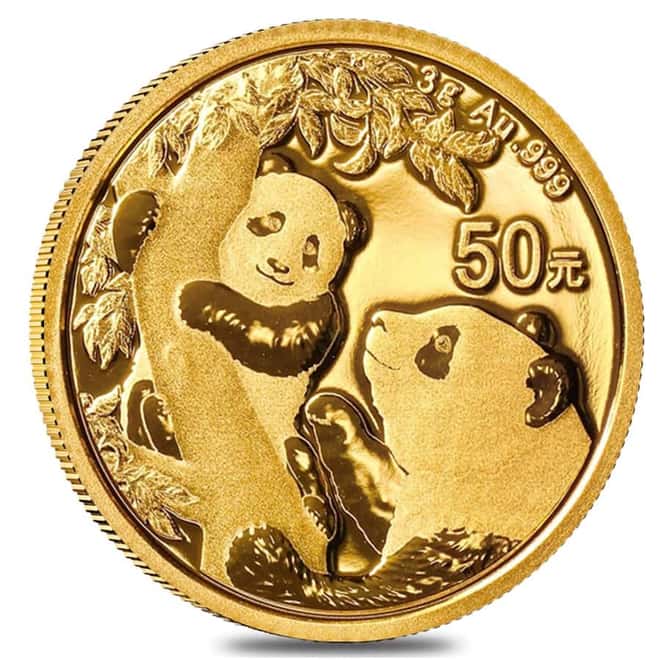 2021 3 gram Chinese Gold Panda 50 Yuan .999 Fine BU (Sealed)