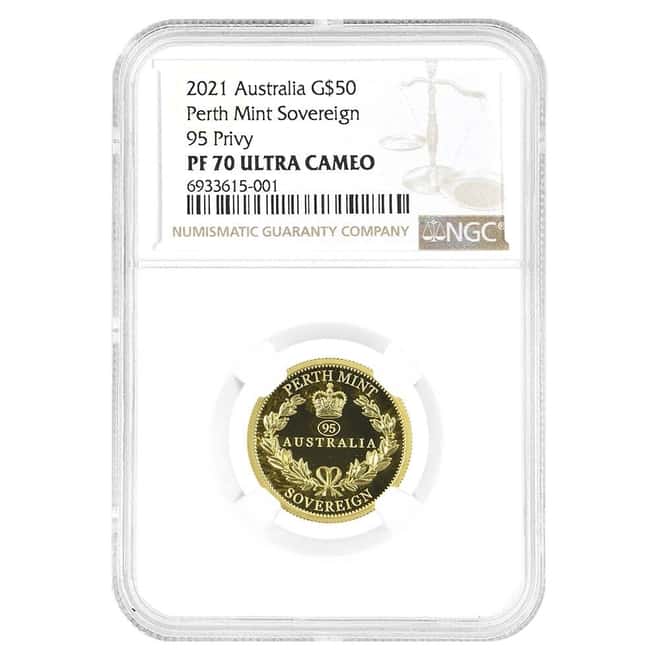 2021 Australia Proof Piedfort Gold Sovereign 95th Birthday Perth Mint NGC PF 70 UCAM