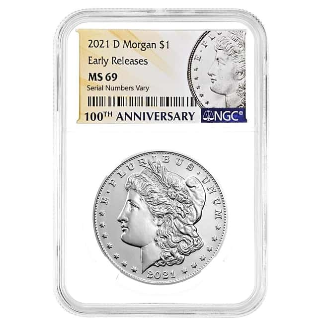 2021-D Morgan Silver Dollar Centennial NGC MS 69 ER (Morgan Label)