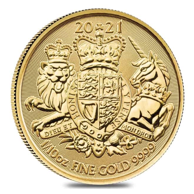 2021 Great Britain 1/10 oz Gold Royal Arms Coin .9999 Fine BU