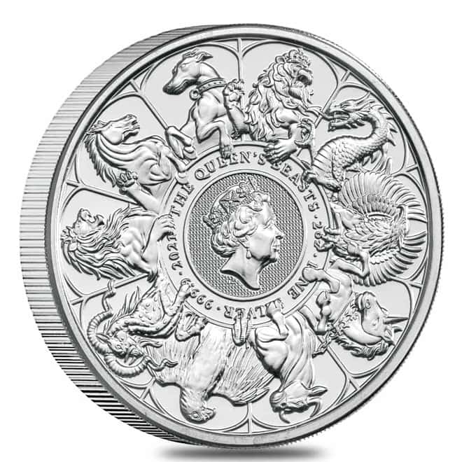 Roll of 10 - 2021 Great Britain 2 oz Silver Queen's Beasts Completer Coin .9999 Fine BU (Tube, Lot of 10)