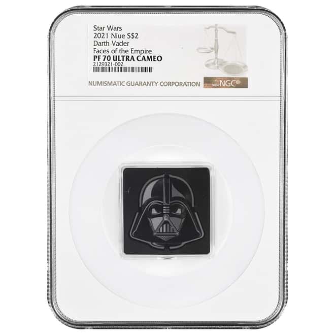 2021 Niue 1 oz Silver Darth Vader Shaped Coin Star Wars NGC PF 70 Faces of the Empire