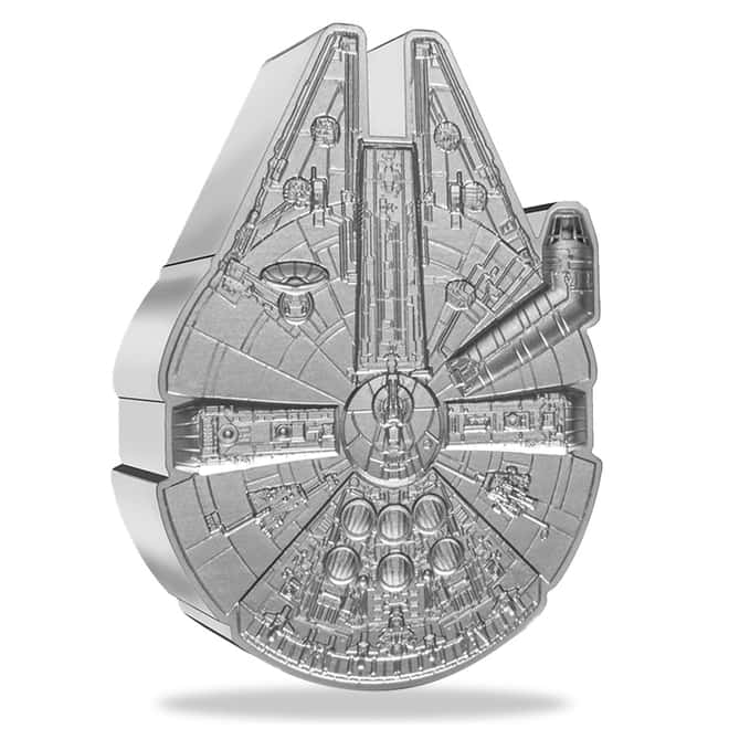 2021 Niue 1 oz Silver Millennium Falcon Star Wars Shaped Coin .999 Fine (w/Box & COA)