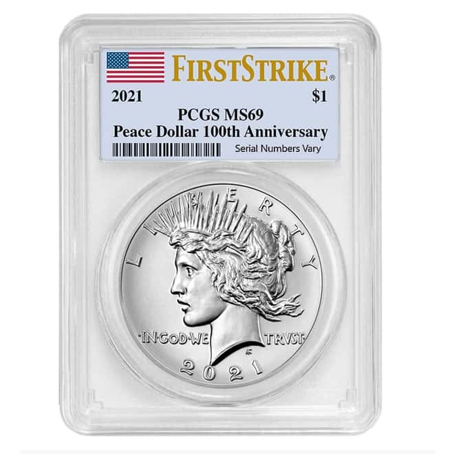 2021 Peace Silver Dollar Centennial PCGS MS 69 FS