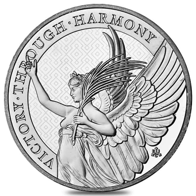 2021 St. Helena 1 oz Platinum The Queen's Virtues Victory Coin BU