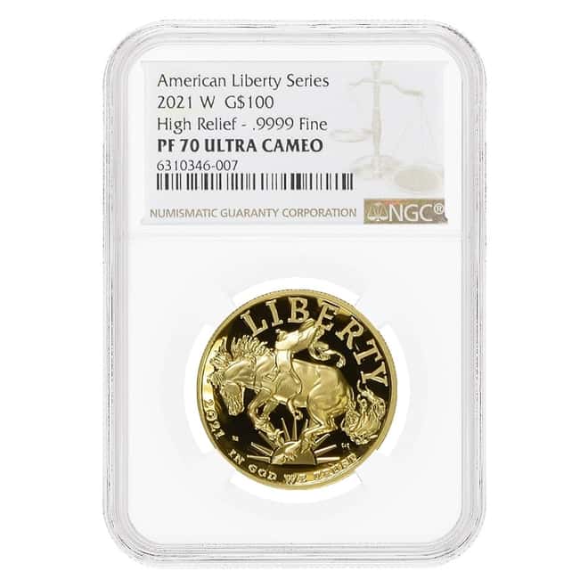 2021 W 1 oz $100 American Liberty High Relief Gold Coin NGC PF 70 UCAM