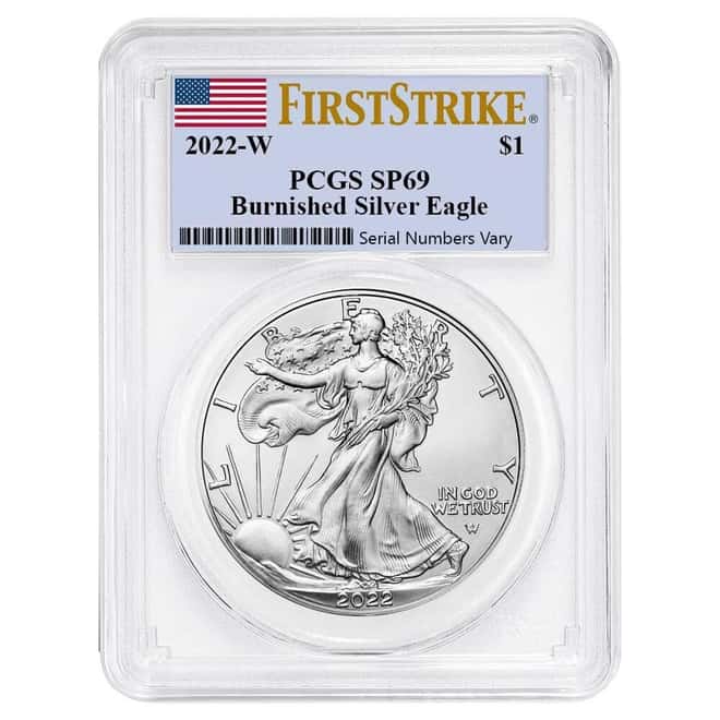 2022-W 1 oz Burnished Silver American Eagle PCGS SP 69 FS