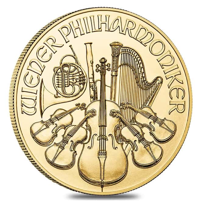 2022 1/10 oz Austrian Gold Philharmonic Coin BU